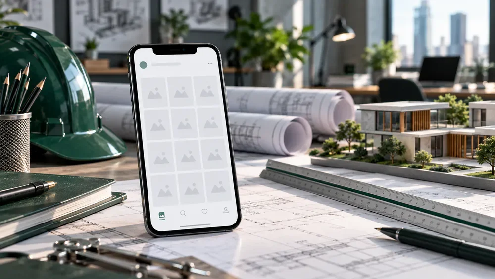 کارت ویزیت دیجیتال برای مهندس و معمار با گالری پروژه‌ها